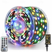 economico Plug in elettrico-100m 1000 luci a LED per Natale, luci a stringa in filo di pelle impermeabile con telecomando, bassa tensione, perfette per decorazioni natalizie per esterni e interni