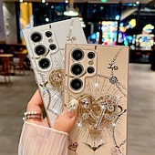 رخيصةأون جراب سامسونج-هاتف غطاء من أجل S24 S24 Ultra Plus S23 Ultra Plus S23 S22 ألترا S21 Ultra A14 اس 25 الترا غطاء خلفي مع حامل مع رباط المعصم ضد الصدمات مكتب  /  الأعمال TPU الكمبيوتر الشخصي