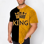 economico magliette da uomo taglie forti-Per uomo Plus Size maglietta Grande e alto Pop art Girocollo Stampa Manica corta Primavera estate Di tendenza Streetwear Essenziale Comodo Informale Sport Top