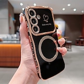 Недорогие Чехлы для Samsung-телефон Кейс для Назначение S24 S24 Ultra Plus S23 Ultra Plus S23 S22 S22 Плюс Ультра S25 Ультра Кейс на заднюю панель Магнитный Поддержка беспроводной зарядки Защита от удара Ретро Покрытие