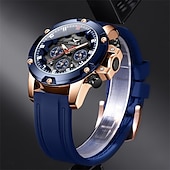 baratos Relógios Quartz-relógios onola para homens 6858 relógios de quartzo luminosos multifuncionais esportivos pulseira de silicone relógio masculino à prova d&#039;água