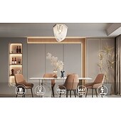 preiswerte Rundes Design-moderne Kristall-Kronleuchter-Deckenleuchte Boho Perlen Deckenleuchte 110-240V