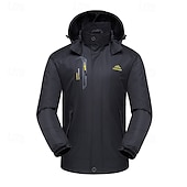 ieftine Fleece și jachete 3 în 1-Bărbați Αδιάβροχο μπουφάν În aer liber Impermeabil Rezistent la Vânt Îmbrăcăminte pentru drumeții Primăvară Toamnă Veste Peteci Gri Închis Negru Galben