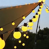 billige Solstrengelys-solenergi utendørs vanntette g50 pære lysstreng 5m 7m perfekt for jul, bakgård utendørs terrasse camping atmosfære dekorasjon