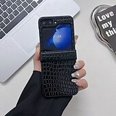 お買い得  サムスン用ケース-電話 ケース 用途 Zフリップ6 Z Flip 5 Z Flip 4 Z Flip 3 バックカバー 耐衝撃 レトロ風 TPU PUレザー
