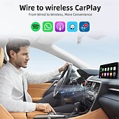 お買い得  カープレイアダプター-ottocast ワイヤレス CarPlay アダプター、ディスプレイとカスタマイズ可能な画面付き、有線からワイヤレス CarPlay ドングル、プラグ アンド プレイ、自動 CarPlay アダプター