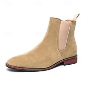 abordables Bottes de Chelsea-bottines chelsea en simili-suède pour homme – bottines décontractées à enfiler avec empiècements latéraux élastiques pour un usage quotidien, style vintage