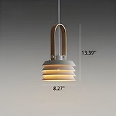 economico Luci a sospensione-lampada a sospensione in metallo lampada a sospensione moderna di metà secolo luci a sospensione in ferro bianco con strato design fienile lampadario nordico vintage per sala da pranzo 110-240v 21cm