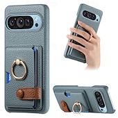 זול תיק טלפון אחר-טלפון מגן עבור Pixel 9 Pro Pixel 9 Pro XL Pixel 8 Pro Pixel 8 פיקסל 9 Pixel 7 Pixel 7 Pro Pixel 6 Pixel 6 Pro כיסוי אחורי מחזיק טבעת חריץ לכרטיס עמיד בזעזועים רטרו TPU עור PU