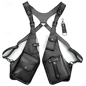 economico Accessori da campeggio-imbracatura antifurto nascosta sotto le ascelle portafoglio fondina borsa in similpelle doppia spalla tasca ascellare gilet sportivo accessori per esterni