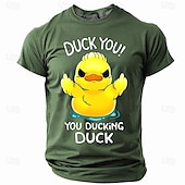 お買い得  メンズおもしろTシャツ-男性用面白いグラフィックTシャツ「君を怒らせる！君というアヒル」ダジャレワードプレイ半袖
