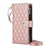 levne Pouzdra pro iPhone-telefon Carcasă Pro iPhone 16 Pro Max Plus iPhone 15 Pro Max Plus iPhone 14 13 12 11 Pro Max Plus Mini iPhone 14 Pro Max iPhone 13 12 11 Pro Max Zadní kryt se stojánkem Zip s Lanyardem Retro TPU PU