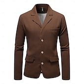 baratos Blazers Clássicos Masculinos-jaqueta masculina waffle blazer casaco esportivo formal casamento aniversário elegante moda primavera&amp;amp;blazer de tecido waffle de outono, simples, de dois botões, marrom escuro, preto, verde