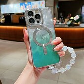 お買い得  iPhone用ケース-電話 ケース 用途 iPhone 16 Pro Max プラス iPhone 15 プロマックスプラス iPhone 14 13 12 11 Pro Max Plus iPhone 14 Pro Max iPhone 13 12 11 Pro Max バックカバー 磁石バックル ワイヤレス充電をサポート リストストラップ付き レトロ風 TPU アクリル