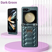 お買い得  サムスン用ケース-電話 ケース 用途 Z Flip 5 Z Flip 4 Z Flip 3 バックカバー スタンド付き ストラップ付き リストストラップ付き レトロ風 TPU PUレザー