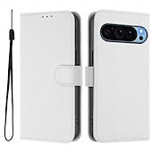 זול תיק טלפון אחר-טלפון מגן עבור Pixel 9 Pro Pixel 9 Pro XL Pixel 8 Pro Pixel 8 פיקסל 9 Pixel 7 Pixel 7 Pro Pixel 6 Pixel 6 Pro כיסוי הפוך עם מעמד עם רצועת יד חריץ לכרטיס רטרו TPU עור PU