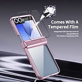 Недорогие Чехлы для Samsung-телефон Кейс для Назначение Z-флип 6 Z Flip 5 Кейс на заднюю панель и протектор экрана Защита от удара Ретро Покрытие ПК