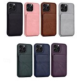 お買い得  iPhone用ケース-電話 ケース 用途 iPhone 16 Pro Max プラス iPhone 15 プロマックスプラス iPhone15 iPhone 14 Pro Max iPhone 13 12 11 Pro Max バックカバー スタンド付き カード挿入口 耐衝撃 レトロ風 TPU PUレザー