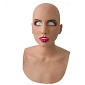 cheap Halloween Mask &amp; Props-Halloween Christmas Mask Headgear, Fierce Black Haired Old Man Mask Simulation Character Mask Masquerade Play Props Funky Cosplay Accessory