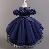 Copii Fete Rochie de petrecere Floral Floare Manșon scurt Nuntă Ocazie specială Zdrobit Fermoar Frumoasa Dulce Bumbac Poliester Asimetric Rochie de petrecere Vară Primăvară Toamnă 4-13 ani Alb ieftine Rochii de Petrecere-Copii Fete Rochie de petrecere Floral Floare Manșon scurt Nuntă Ocazie specială Zdrobit Fermoar Frumoasa Dulce Bumbac Poliester Asimetric Rochie de petrecere Vară Primăvară Toamnă 4-13 ani Alb