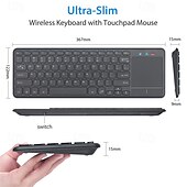 abordables Claviers-Clavier sans fil avec pavé tactile 2,4 g mince portable pour tablette clavier d&#039;ordinateur intelligent pavé tactile portable clavier 78 touches