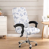 cheap Office Chair Cover-Floral Printed Office Chair Cover High Back Dining Chair Cover Stylish and Stretchy Slipcover Durable Furniture Protector for a Comfortable and Elegant Workspace Decor