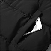 preiswerte Herren Steppweste-Herren Puffer Weste Kapuzenweste Gepolstert Weste Steppweste Täglich Verabredung Urlaub Modisch Brautkleider schlicht Herbst Winter Tasche Polyester warm halten Komfortabel Graphic Reisverschluss Mit