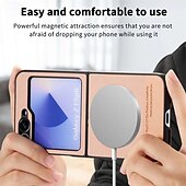 halpa Samsung-kotelot-puhelin Etui Käyttötarkoitus Z Flip 6 Z Flip 5 Z Flip 4 Z Flip 3 Takakuori Magneetti Tukee langatonta latausta Iskunkestävä Retro TPU PC