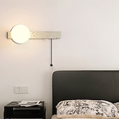 economico Luci da parete-wabi-sabi moderno giallo travertino applique da parete interruttore a catena stile retrò lampada da parete in vetro lampada da parete quadrata minimalista montaggio in superficie illuminazione da