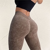 tanie Legginsy i legginsy do jogi-Damskie Spodnie do jogi Legginsy do jogi Scrunch Butt Ruched Butt Lifting Podnoszenie pośladków Wyszczuplenie brzucha Wysoka talia Pilates Trening w siłowni Trening Rajstopy Jednokolorowe Ciemnoszary