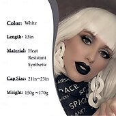 economico Parrucche trendy sintetiche-parrucca bob con frangia parrucca corta e dritta per donna parrucca sintetica resistente al calore in capelli naturali parrucche bob colorate per ragazze festa quotidiana parrucche per feste di Natale