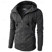 voordelige basic hoodies voor heren-Voor heren Hoodie met rits Hoodie met volledige rits Fleece hoodie Zwart Wijn Leger Groen Marineblauw Khaki Capuchon Effen Rits omhoog Zak Sport &amp; Outdoor Dagelijks Feestdagen Polyester Streetwear