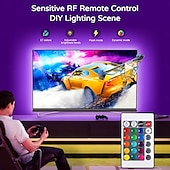 tanie Lampki na taśmie USB-Oświetlenie LED telewizora nadaje się do telewizorów o przekątnej od 21 do 95 stóp. Podświetlenie LED nadaje się do oświetlenia kina domowego, dekoracji wnętrz, gier, pokoju, elastycznej konstrukcji i oświetlenia zasilanego przez USB.