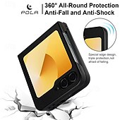 お買い得  サムスン用ケース-電話 ケース 用途 Zフリップ6 Z Flip 5 Z Flip 4 バックカバー スタンド付き 磁石バックル ワイヤレス充電をサポート レトロ風 TPU PUレザー