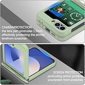 cheap Samsung Cases-Phone Case For Z Flip 6 Z Flip 5 Z Flip 4 Z Flip 3 Back Cover Magnetic Support Wireless Charging Shockproof Retro TPU Silicone