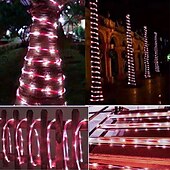 cheap USB String Lights-Remote Control USB Candy Color Peppermint Tube Christmas String Lights, 5m 50 LEDs - 8 Modes Waterproof Indoor/Outdoor Holiday Decoration for Tree, Garden, New Year Party