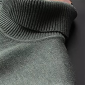 preiswerte Herrenpullover-Herren Pullover Strickpullover Gerippt Grobstricken Stricken Standard Strick Glatt Rollkragen Modisch Brautkleider schlicht Freizeitskleidung Verabredung Bekleidung Herbst Winter Kamel Schwarz M L XL