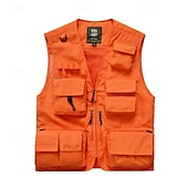 preiswerte Westen-Herren Weste für Wanderer Wander-Fleeceweste Ärmellos Weste Außen Atmungsaktiv Komfortabel Tasche Polyester Dunkelgrau Schwarz Gelb Jagd Angeln Klettern