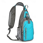 cheap Backpacks &amp; Bags-/ Hiking Sling Backpack Zipper Multi Pocket Rain Waterproof Anatomic Design Wearable Durable Outdoor Hiking Camping Military Nylon Black Army Green Blue