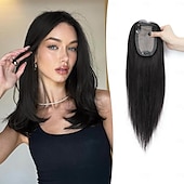 billiga Människohår och tupéer-hårtoppare för kvinnor äkta människohår 14 tum utan lugg 3&#039;&#039;x5&#039;&#039; hud hårbotten hår toppers för kvinnor uppgradering premium remy hår toppers hårbitar för kvinnor