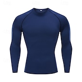 voordelige Hardloop T-shirts en Tanktops-Voor heren Hardloopshirt Compressieshirt Lange mouw T-shirt Casual Sportkleding Herfst Ademend Sneldrogend Sportschooltraining Hardlopen Wandelen Sportkleding Sportkleding Effen fluorescerend groen