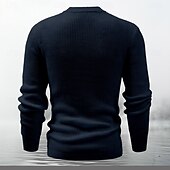 お買い得  メンズプリントセーター-男性用 醜いクリスマスセーター プルオーバーセーター ニット リブ ニット レギュラートップス ニット クルーネック パーティーイブニングウェア 衣類 ドロップショルダー 秋冬 ダークネイビー S M L