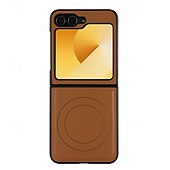 お買い得  サムスン用ケース-電話 ケース 用途 Zフリップ6 Z Flip 5 Z Flip 4 バックカバー スタンド付き 磁石バックル ワイヤレス充電をサポート レトロ風 TPU PUレザー
