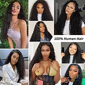 economico Parrucche lace front capelli veri-Parrucche frontali in pizzo con onde profonde 13x6, capelli umani, densità 180, parte profonda, parrucche frontali in pizzo con riccioli, capelli umani, pre-pizzicate, parrucca frontale in pizzo