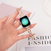 זול להקות Apple Watch-סולו לופ מותאם ל רצועת השעון של Apple Watch 38 מ&quot;מ 40 מ&quot;מ 41 מ&quot;מ 42 מ&quot;מ 44 מ&quot;מ 45 מ&quot;מ 49 מ&quot;מ נשים בלינג יהלום מתכוונן סגסוגת רצועת שעון חלופית ל iwatch Ultra 2 Series 9 8 7 SE 6 5 4 3 2 1