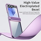 Недорогие Чехлы для Samsung-телефон Кейс для Назначение Z-флип 6 Z Flip 5 Кейс на заднюю панель и протектор экрана Защита от удара Ретро Покрытие ПК