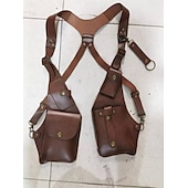 cheap Accessories and More-Men&#039;s Retro Underarm Backpack Crossbody Bag, Hidden Forearm Adjustable Pus Leather Shoulder Bag Outdoor Mobile Phone Holster Bag, One Size