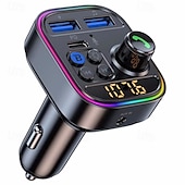 levne Nabíječky do auta-bezdrátový bluetooth adaptér do auta bluetooth 5,3 fm vysílač aux rádiový přijímač mp3 přehrávač handsfree volání typ-c usb nabíječka do auta