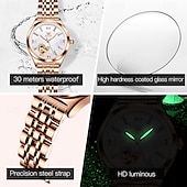 abordables Relojes mecánicos-OLEVS Mujer Relojes Mecánico Moda Reloj Casual Reloj de Muñeca Cuerda Automática Luminoso IMPERMEABLE Decoración Acero Inoxidable Reloj