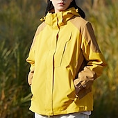 economico Giacche impermeabili-Per donna Giacca Softshell Giubbino da escursione Inverno All&#039;aperto Color Block Tenere al caldo Antivento Resistente all&#039;acqua Giacca a vento Viaggi Rosso bordeaux Nero Bianco Giallo Rosa